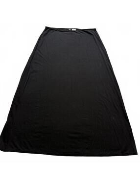 J. CREW Sz XS Black Pullon Midi Slip Skirt Rayon/Spandex Quiet Luxury Whimsigoth